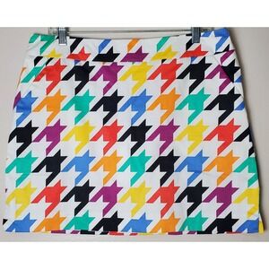 Loudmouth Ladies Golf‎ Skort Multicolor Houndstooth Pickleball Tennis Size 12